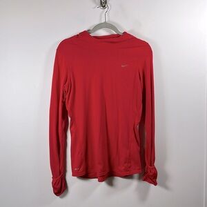Nike Women’s Red Element Running Hoodie Raglan Long Sleeve Sweatshirt Size M.